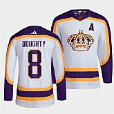 Men's Los Angeles Kings #8 Drew Doughty White 2022 Reverse Retro Stitched Jersey Dzhi,baseball caps,new era cap wholesale,wholesale hats